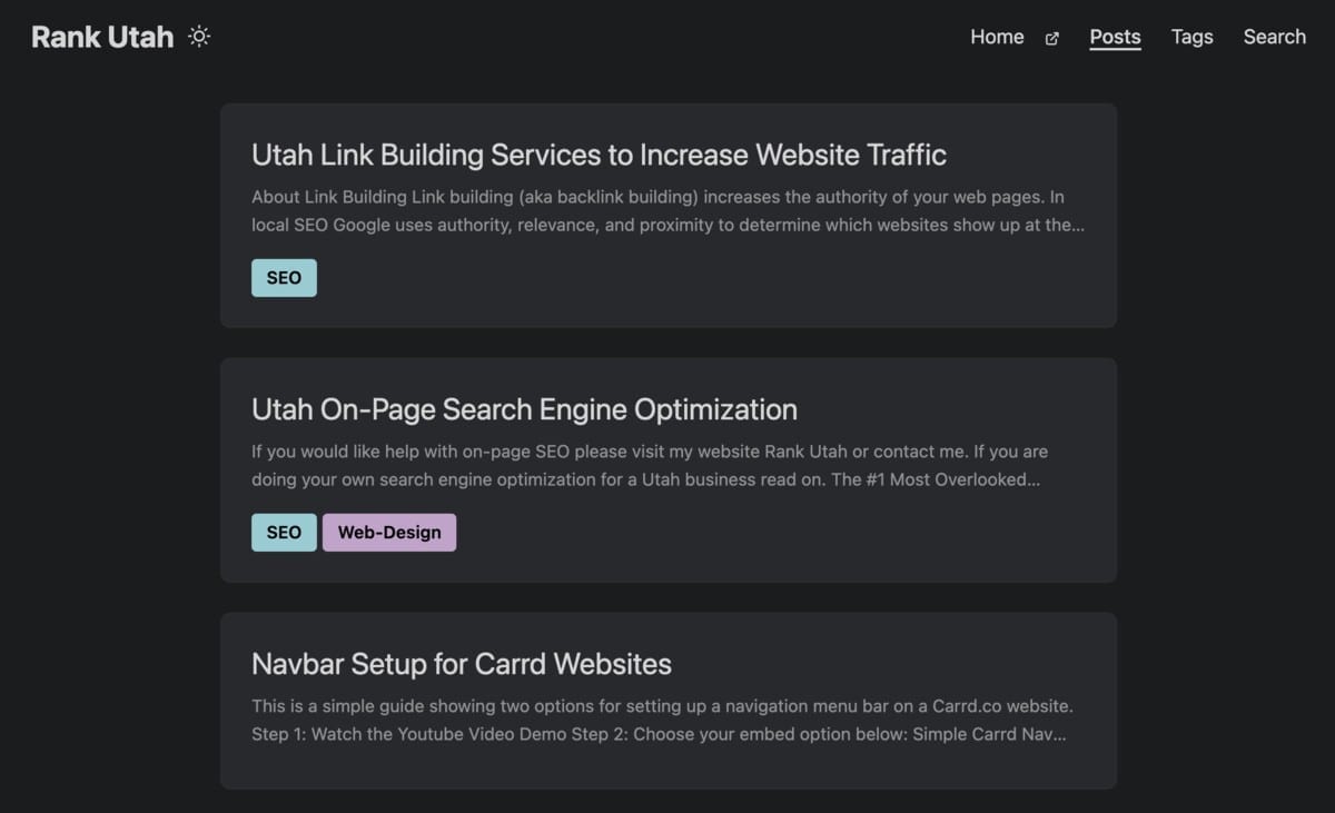 blog post list demonstrating how a blog can be used as part of a link building strategy