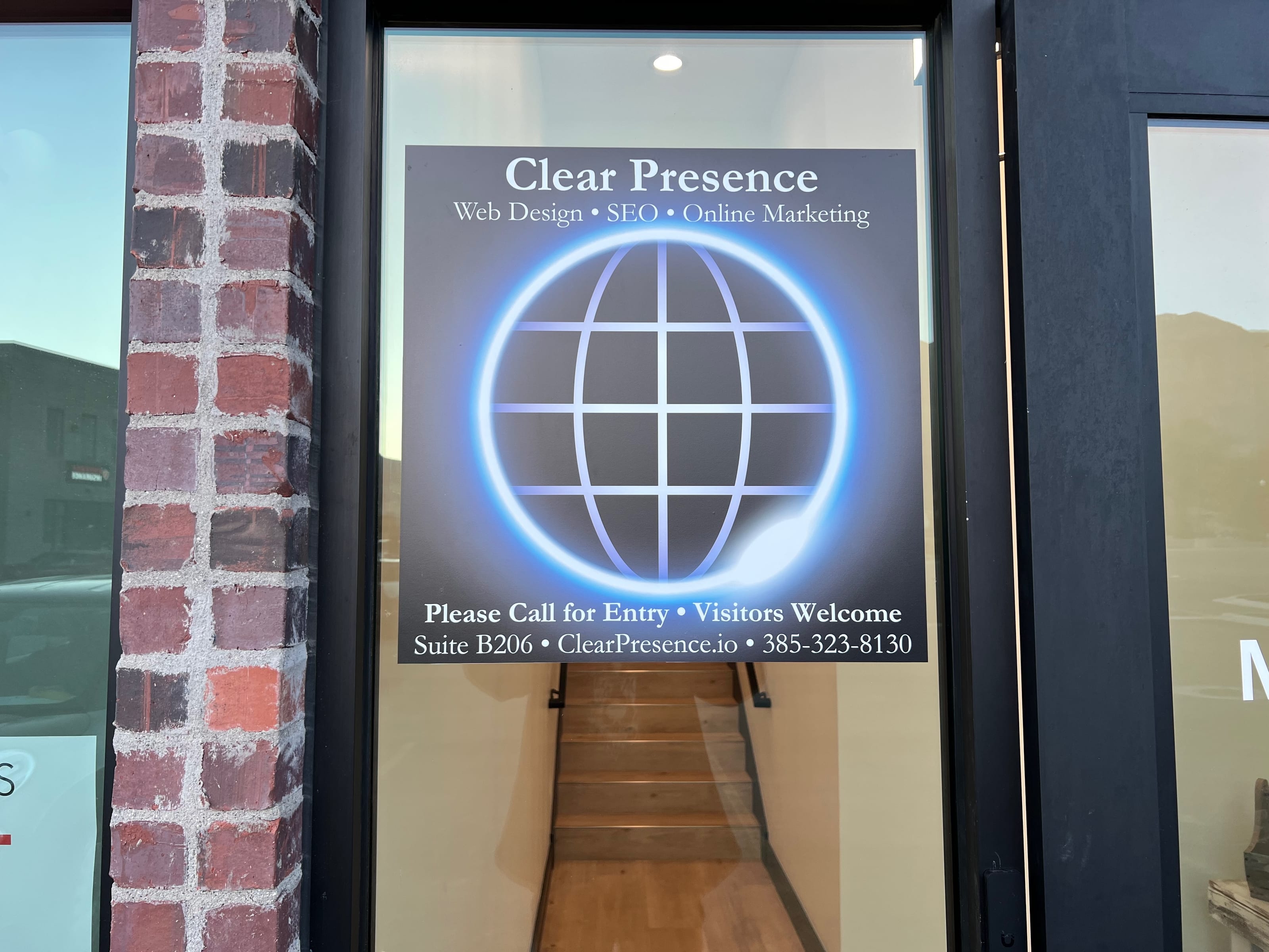 Clear Presence Website Design Storefront Sign in Pleasant Grove, UT