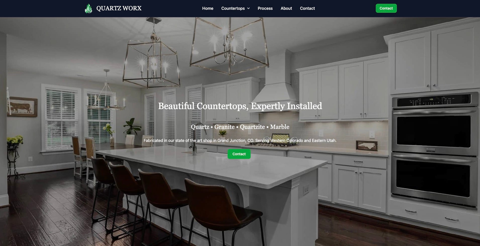 Custom website design featuring a small business